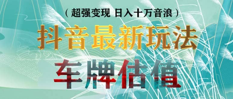 抖音最新无人直播变现直播车牌估值玩法项目 轻松日赚几百+【详细玩法教程】-91搞钱