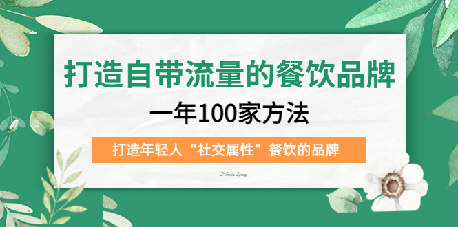 打造自带流量的餐饮品牌：一年100家方法 打造年轻人“社交属性”餐饮的品牌-91搞钱