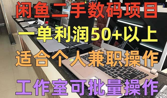闲鱼二手数码项目，个人副业低保收入，工作室批量放大操作-91搞钱