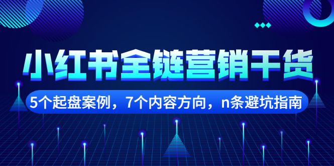 小红书全链营销干货，5个起盘案例，7个内容方向，n条避坑指南-91搞钱