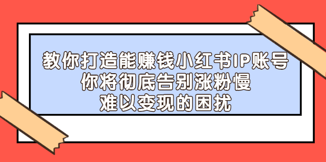 教你打造能赚钱小红书IP账号，了解透彻小红书的真正玩法-91搞钱