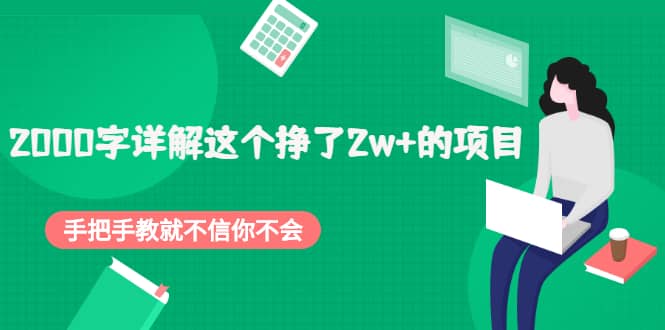 2000字详解这个挣了2w+的项目，手把手教就不信你不会【付费文章】-91搞钱