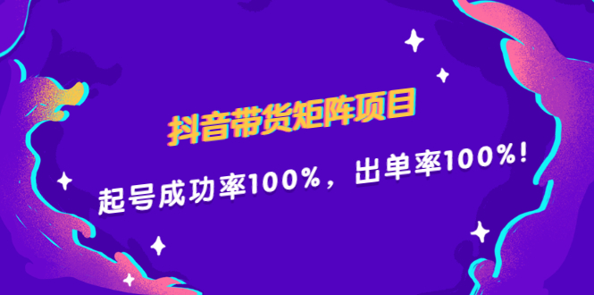 抖音带货矩阵项目，起号成功率100%，出单率100%！-91搞钱