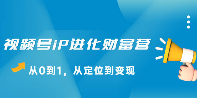 视频号iP进化财富营第1期，21天从0到1，从定位到变现-91搞钱