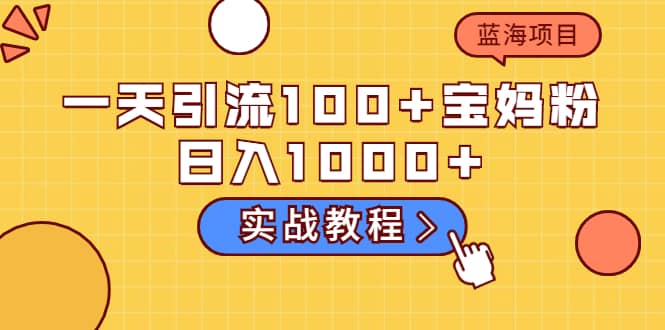 一天引流100+宝妈粉，日入1000+的蓝海项目（实战教程）-91搞钱