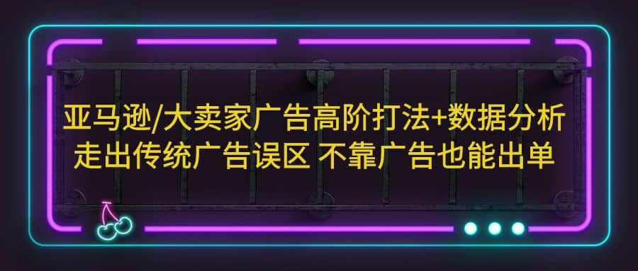 亚马逊/大卖家广告高阶打法+数据分析，走出传统广告误区 不靠广告也能出单-91搞钱