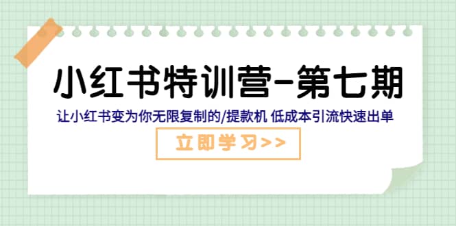 小红书特训营-第七期 让小红书变为你无限复制的/提款机 低成本引流快速出单-91搞钱