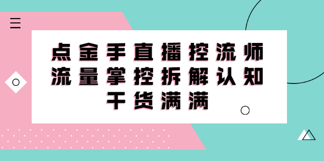 直播控流师线上课，流量掌控拆解认知，干货满满-91搞钱