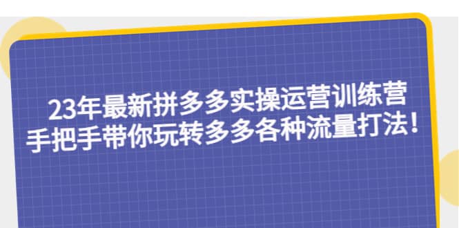 23年最新拼多多实操运营训练营：手把手带你玩转多多各种流量打法！-91搞钱