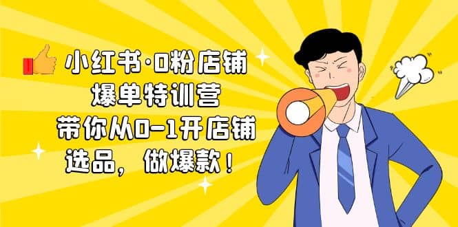 小红书·0粉店铺爆单特训营 带你从0-1开店铺，选品，做爆款（课程+工具包）-91搞钱
