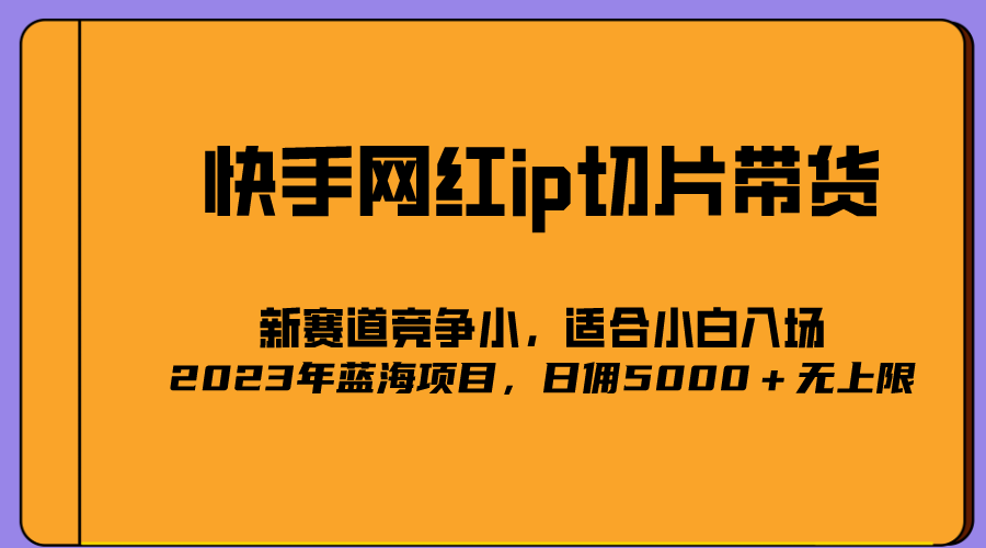 2023爆火的快手网红IP切片，号称日佣5000＋的蓝海项目，二驴的独家授权-91搞钱
