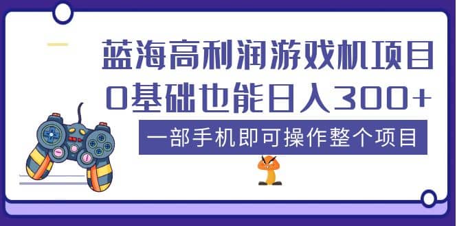 蓝海高利润游戏机项目，0基础也能日入300+。一部手机即可操作整个项目-91搞钱