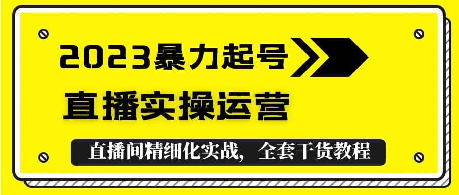 2023暴力起号+直播实操运营，全套直播间精细化实战，全套干货教程-91搞钱