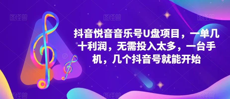 抖音音乐号U盘项目 一单几十利润 无需投入太多 一台手机 几个抖音号就开始-91搞钱