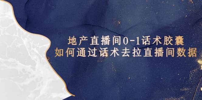 地产-直播间0-1话术胶囊，知道怎么通过话术去拉直播间数据-91搞钱