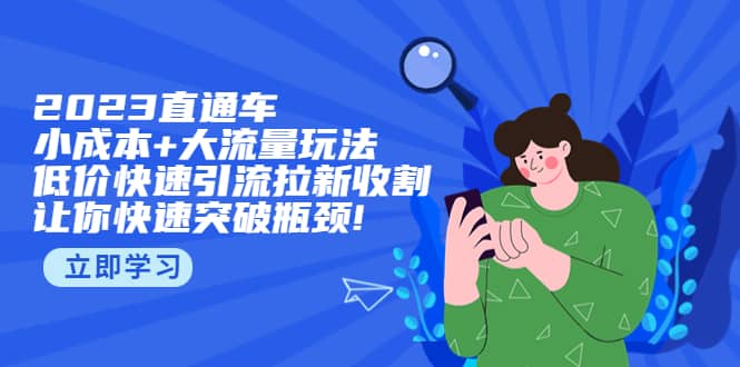 2023直通小成本+大流量玩法，低价快速引流拉新收割，让你快速突破瓶颈-91搞钱