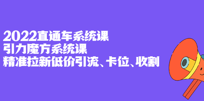 2022直通车系统课+引力魔方系统课，精准拉新低价引流、卡位、收割-91搞钱