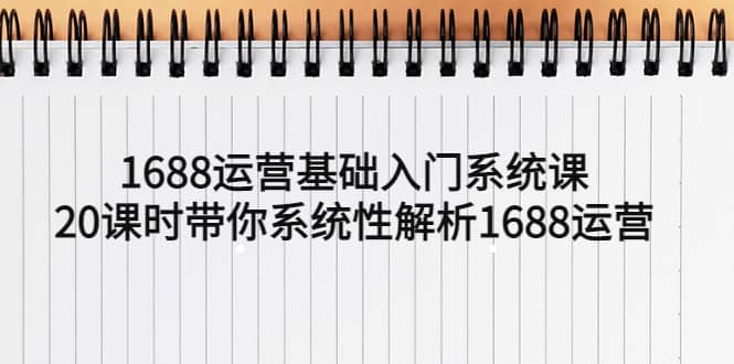1688运营基础入门系统课，20课时带你系统性解析1688运营-91搞钱