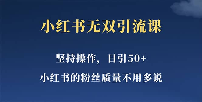 小红书无双课一天引50+女粉，不用做视频发视频，小白也很容易上手拿到结果-91搞钱