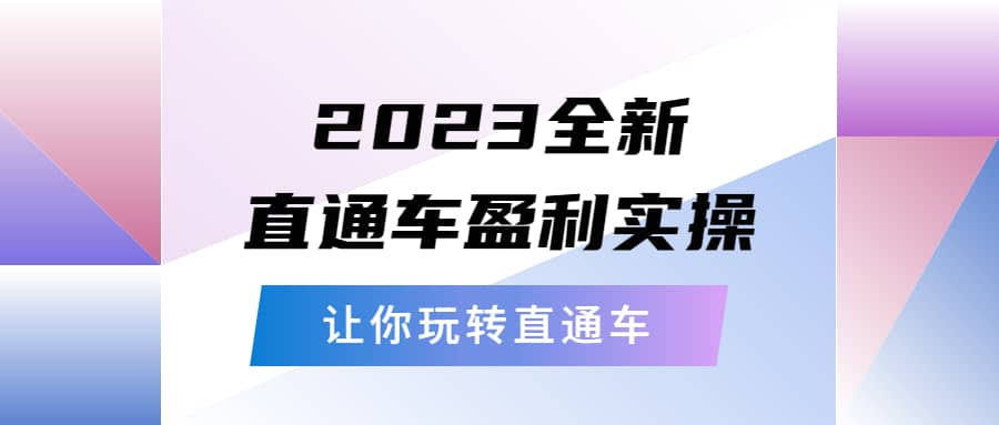 2023全新直通车·盈利实操：从底层，策略到搭建，让你玩转直通车-91搞钱