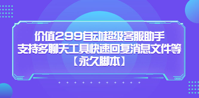 价值299自动超级客服助手，支持多聊天工具快速回复消息文件等-91搞钱