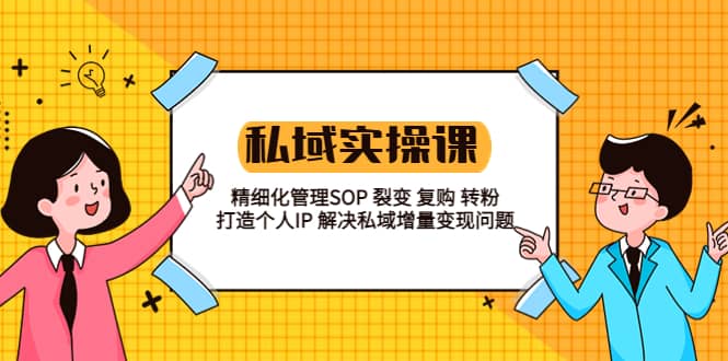 私域实战课程：精细化管理SOP 裂变 复购 转粉 打造个人IP 私域增量变现问题-91搞钱