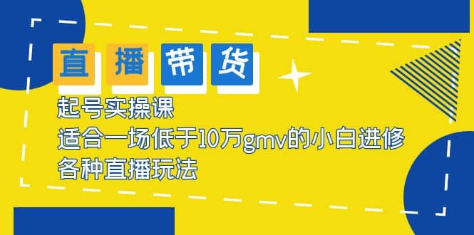2023直播带货起号实操课，适合一场低于·10万gmv的小白进修 各种直播玩法-91搞钱