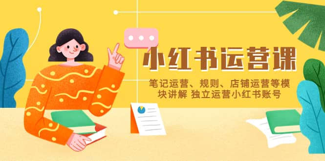 小红书·运营课，笔记运营、规则、店铺运营等模块讲解 独立运营小红书账号-91搞钱