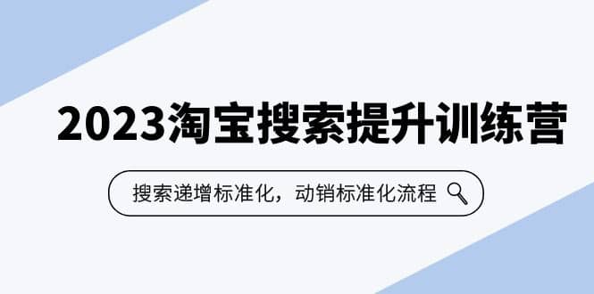 2023淘宝搜索-提升训练营，搜索-递增标准化，动销标准化流程（7节课）-91搞钱