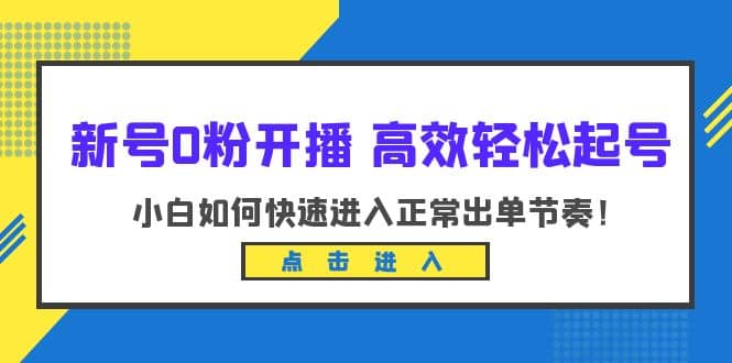 新号0粉开播-高效轻松起号：小白如何快速进入正常出单节奏（10节课）-91搞钱