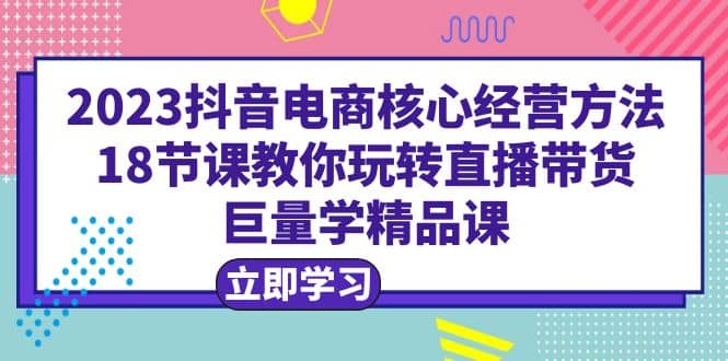 2023抖音电商核心经营方法：18节课教你玩转直播带货，巨量学精品课-91搞钱