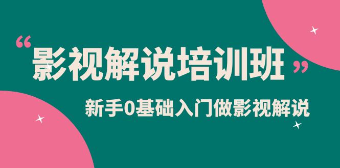 影视解说实战培训班，新手0基础入门做影视解说（10节视频课）-91搞钱
