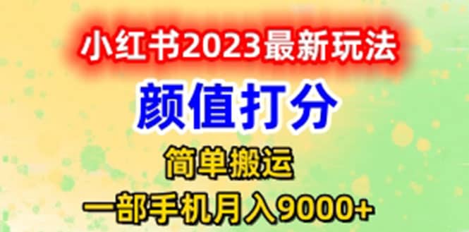 最新小红书颜值打分玩法，日入300+闭环玩法-91搞钱