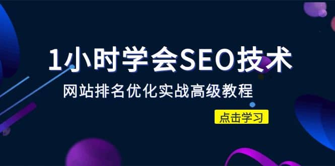1小时学会SEO技术 网站排名优化实战高级教程-秒杀市面95%收费几千的SEO教程-91搞钱