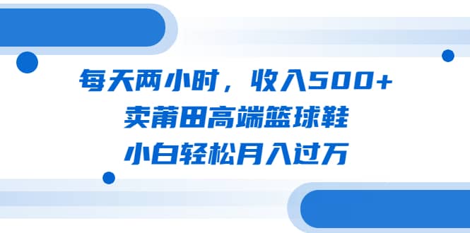 每天两小时，收入500+，卖莆田高端篮球鞋，小白轻松月入过万（教程+素材）-91搞钱