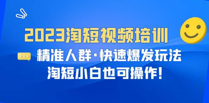 2023淘短视频培训：精准人群·快速爆发玩法，淘短小白也可操作-91搞钱