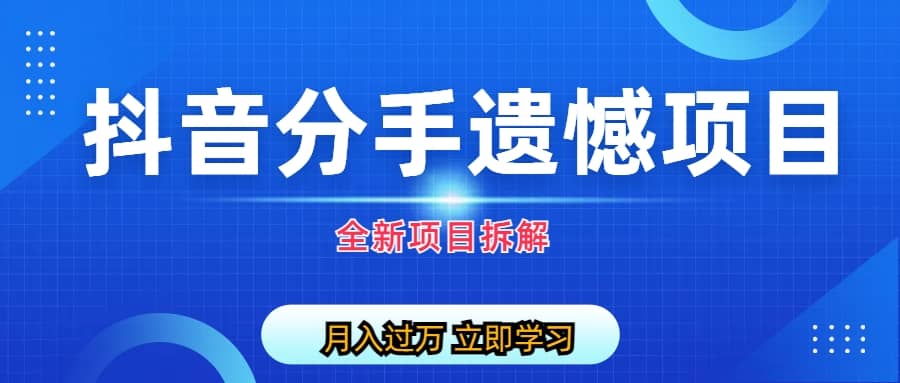 自媒体抖音分手遗憾项目私域项目拆解-91搞钱