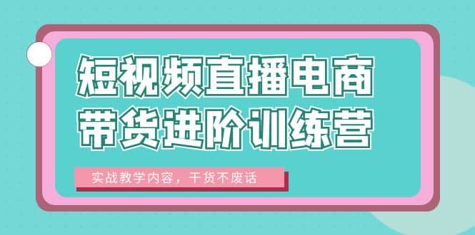 短视频直播电商带货进阶训练营：实战教学内容，干货不废话-91搞钱