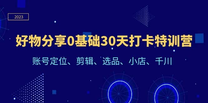 好物分享0基础30天打卡特训营：账号定位、剪辑、选品、小店、千川-91搞钱