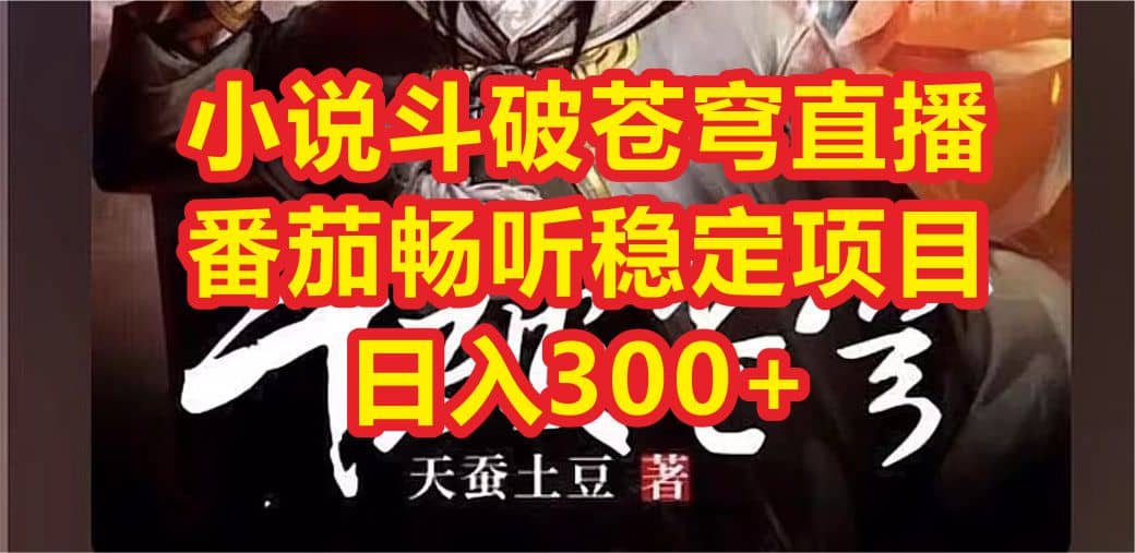 小说斗破苍穹直播，番茄畅听日入300+稳定项目-91搞钱