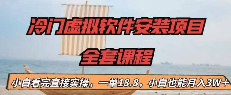 冷门虚拟软件安装项目，一单18.8，小白也能月入3W＋-91搞钱
