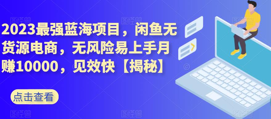 2023最强蓝海项目，闲鱼无货源电商，无风险易上手月赚10000，见效快【揭秘】-91搞钱