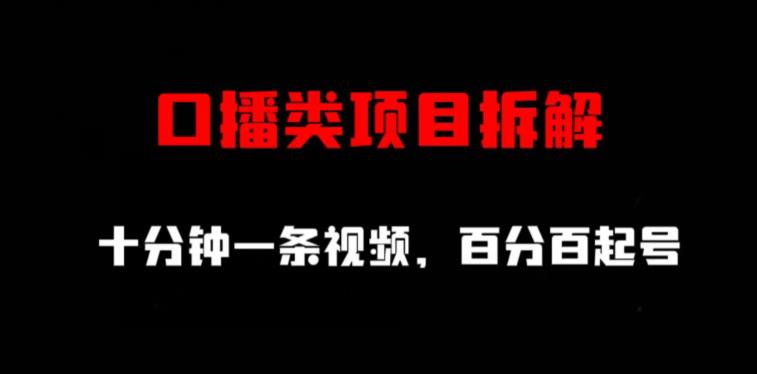 口播类项目拆解，十分钟一条视频，百分百起号-91搞钱
