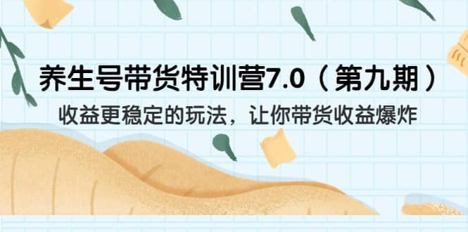 养生号带货特训营7.0（第九期）收益更稳定的玩法 让你带货收益爆炸（11节）-91搞钱