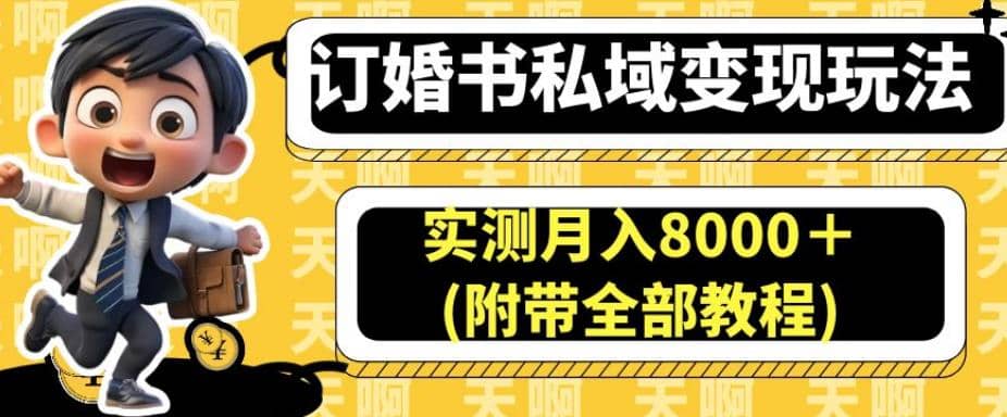 订婚书私域变现玩法，实测月入8000＋(附带全部教程)【揭秘】-91搞钱