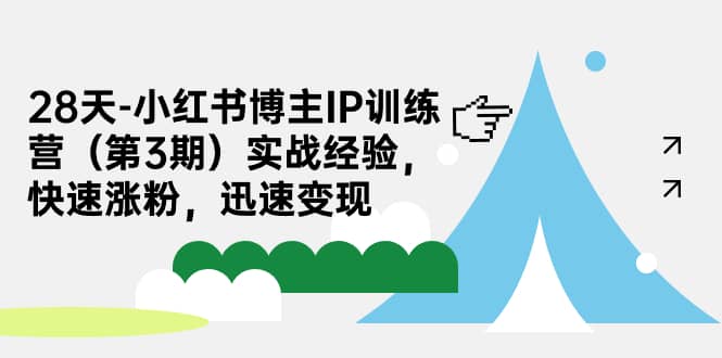 28天-小红书博主IP训练营（第3期）实战经验，快速涨粉，迅速变现-91搞钱