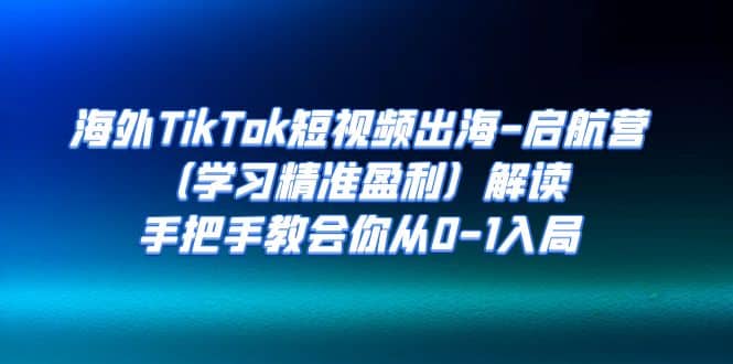 海外TikTok短视频出海-启航营（学习精准盈利）解读，手把手教会你从0-1入局-91搞钱