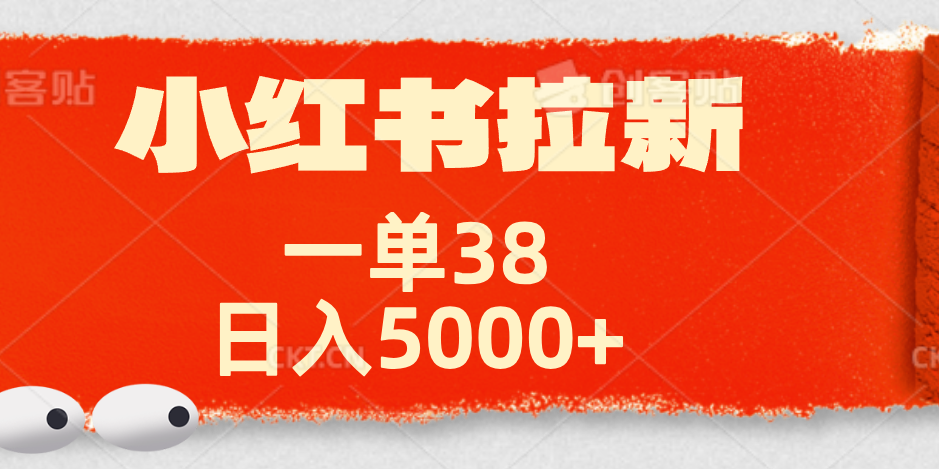 小红书拉新项目，一单38元！日入5000+【揭秘】-91搞钱