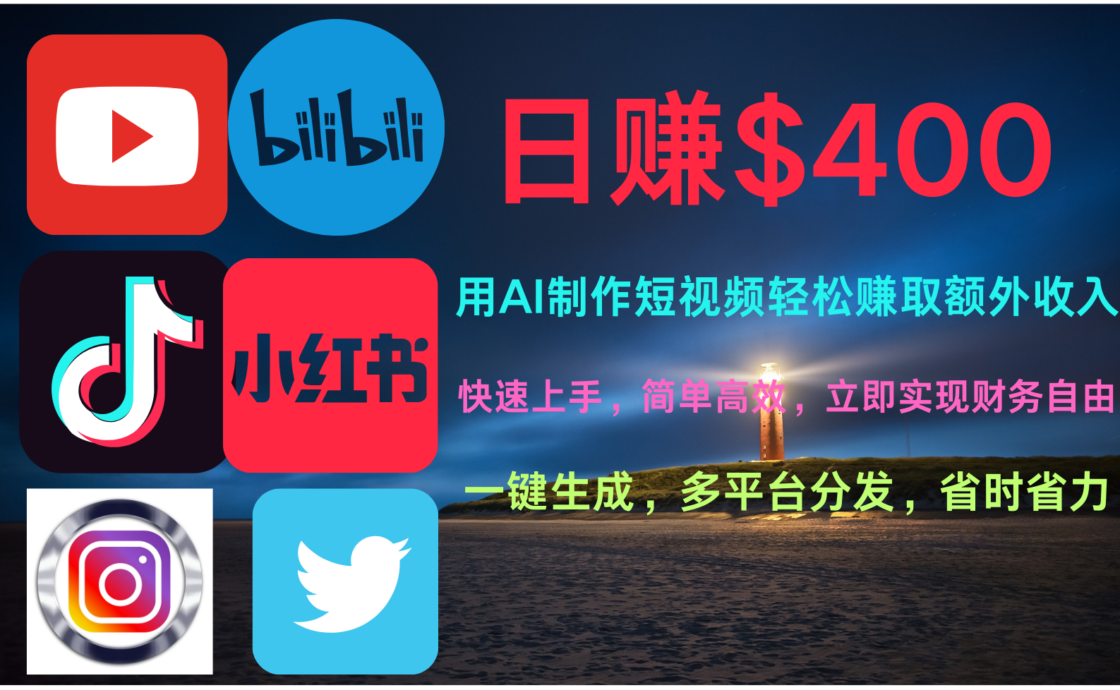 玩转全网视频平台，创造视频就能轻松赚取每天400美金-91搞钱