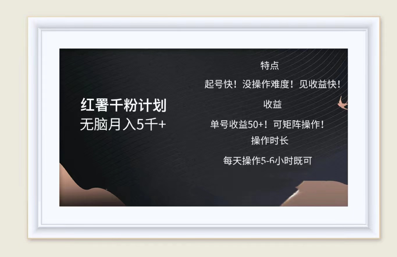 红薯千粉计划无脑月入5千➕！既做既赚！-91搞钱